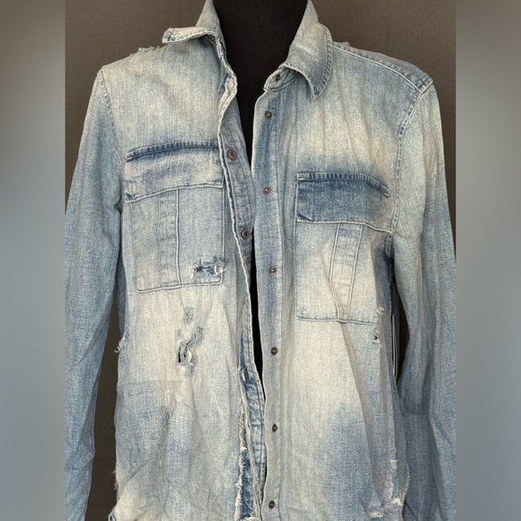 Hudson Jesns Distressed look, “Bijou” button up denim shirt - brand new!!! - Picture 2 of 11